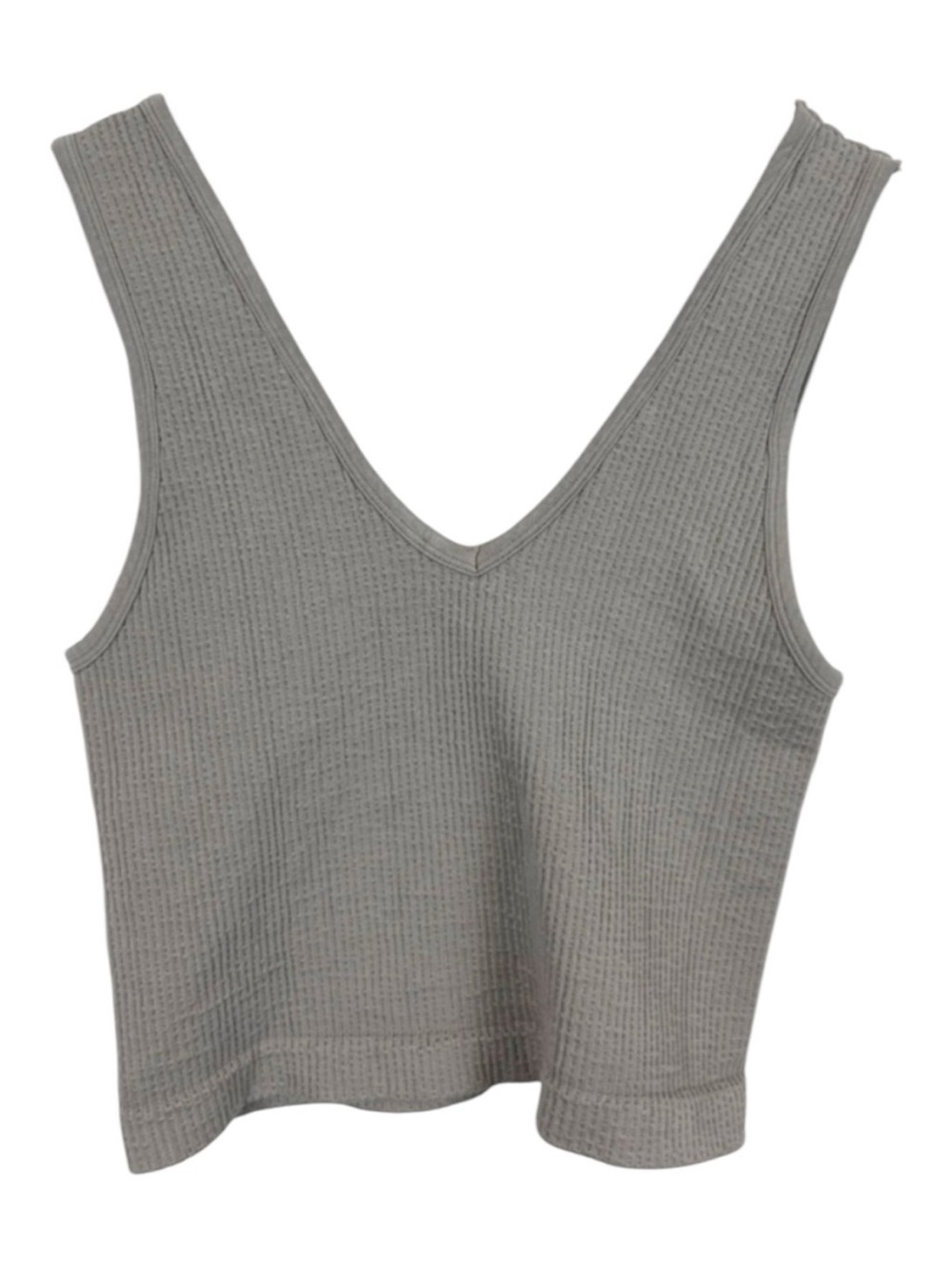 By Together Ribbed V-Neck Tank Top Gray Size M/L